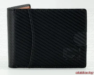 C7 CarbonLeather Wallet Bifold With RFID Blocking Carbon Fiber Black & Blue - C7W01-RFID-Blue