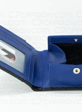C7 CarbonLeather Wallet Bifold With RFID Blocking Carbon Fiber Black & Blue                                     - C7W01-RFID-Blue - Image 5