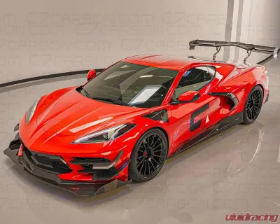 C7 Carbon Legacy Chassis Mounted Rear Wing Carbon Fiber Chevrolet C8 Corvette Stingray 2020-2024 - C8-3D-1