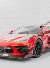C7 Carbon Legacy Chassis Mounted Rear Wing Painted Carbon Flash Chevrolet C8 Corvette Stingray 2020-2024                                     - C8-3D-4 - Image 4