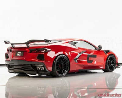 C7 Carbon Z06 Style Chassis Mounted Rear Wing Without Duckbill Painted Carbon Flash Chevrolet Corvette C8 Stingray | Z51 2020-2024 - C8-3F2-4