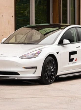 C7 Carbon Side Skirt Set Cyber Carbon Fiber Tesla Model 3 2017+                                     - T3-2A-1 - Image 4