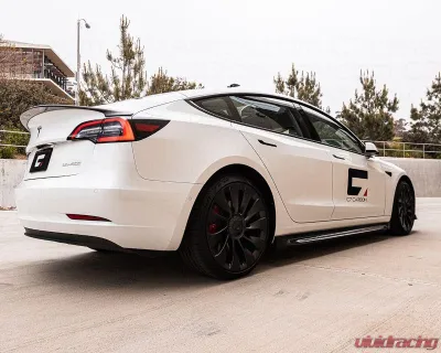 C7 Carbon Side Skirt Set Cyber Carbon Fiber Tesla Model 3 2017+ - T3-2A-1