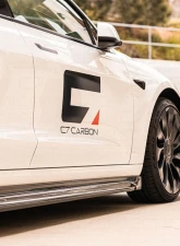 C7 Carbon Side Skirt Set Cyber Carbon Fiber Tesla Model 3 2017+                                     - T3-2A-1 - Image 6