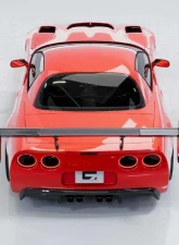 C7 Carbon Rear Spoiler Carbon Fiber + ChassisMount Bracket System Chevrolet Corvette C5 Daytona Chassis Mounted 1997-2004                                     - C5-3I-1-H - Image 4