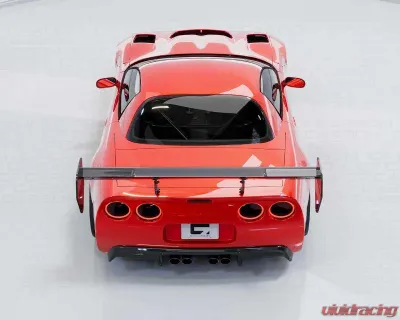C7 Carbon Rear Spoiler Carbon Fiber + ChassisMount Bracket System Chevrolet Corvette C5 Daytona Chassis Mounted 1997-2004 - C5-3I-1-H