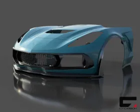 C7 Carbon Front Bumper Air Cooling Ducts Carbon Fiber Chevrolet Corvette C7 2014-2019