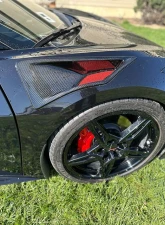 C7 Carbon Front Fender Vents Painted Carbon Flash + Fender Cutting Template Chevrolet Corvette C8 2020-2024                                     - C8-5I-4-T - Image 2