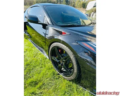 C7 Carbon Front Fender Vents Painted Carbon Flash + Fender Cutting Template Chevrolet Corvette C8 2020-2024 - C8-5I-4-T