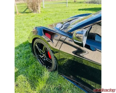 C7 Carbon Front Fender Vents Painted Carbon Flash + Fender Cutting Template Chevrolet Corvette C8 2020-2024 - C8-5I-4-T