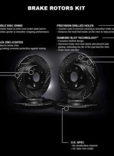 R1 Concepts Black Drilled & Slotted Brake Rotors (black) Ram 1500 2021                                     - WHPN2-40188 - Image 3
