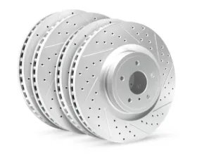 R1 Concepts Geo-Carbon Drilled & Slotted Brake Rotors Premium Edition (345mm Rear Disc) Toyota GR Supra 2020+