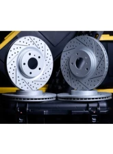 R1 Concepts Geo-Carbon Drilled & Slotted Brake Rotors Premium Edition (345mm Rear Disc) Toyota GR Supra 2020+                                     - WBPN2-31027 - Image 2