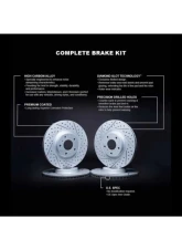 R1 Concepts Geo-Carbon Drilled & Slotted Brake Rotors Premium Edition (345mm Rear Disc) Toyota GR Supra 2020+                                     - WBPN2-31027 - Image 3
