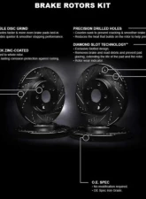 R1 Concepts Black Drilled & Slotted Brake Rotors Premium Edition (345mm rear disc) Toyota GR Supra 2020+                                     - WHPN2-31038 - Image 3