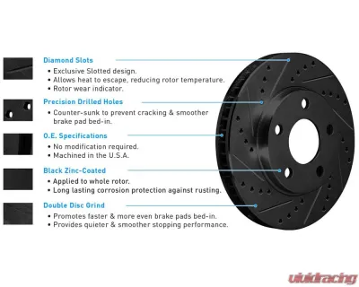 R1 Concepts Black Drilled & Slotted Brake Rotors (black) Ram 1500 2021 - WHPN2-40188