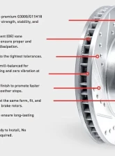 Dynamic Friction Black Drilled and Slotted Left Front Brake Rotor                                     - 633-13035L - Image 3