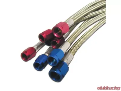 Nitrous Express 36in 3AN SS Red Ends Stainless Steel Braided Hose - 10037