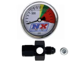 Nitrous Express 0-1500 PSI 4AN N2O Flo-Thru Pressure Gauge