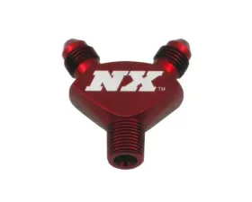 Nitrous Express Red 1/8NPT x 3AN x 3AN Billet Pure-Flo Y Fitting