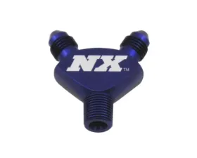 Nitrous Express Blue 1/8NPT x 3AN x 3AN Billet Pure-Flo Y Fitting
