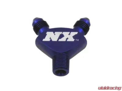 Nitrous Express Blue 1/8NPT x 3AN x 3AN Billet Pure-Flo Y Fitting - 16078
