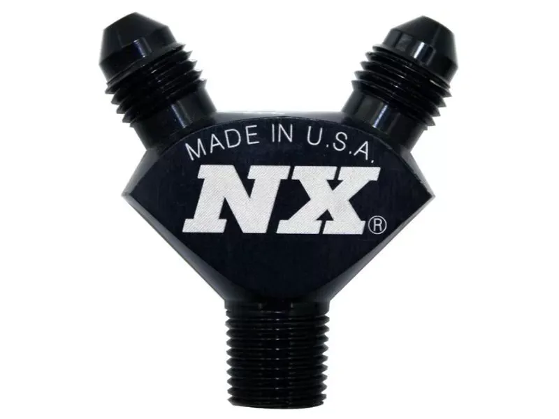 Nitrous Express 1/8NPT x 3AN x 3AN Black Billet Pure-Flo Y Fitting - 16378