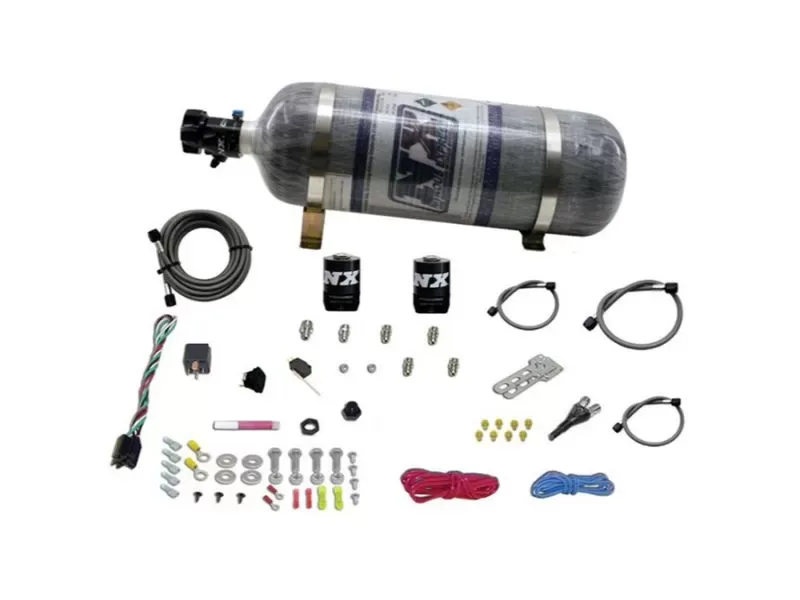 Nitrous Express EFI Single Nozzle Application E85 Universal Nitrous Kit with 12lbs Bottle - 20915E85-12