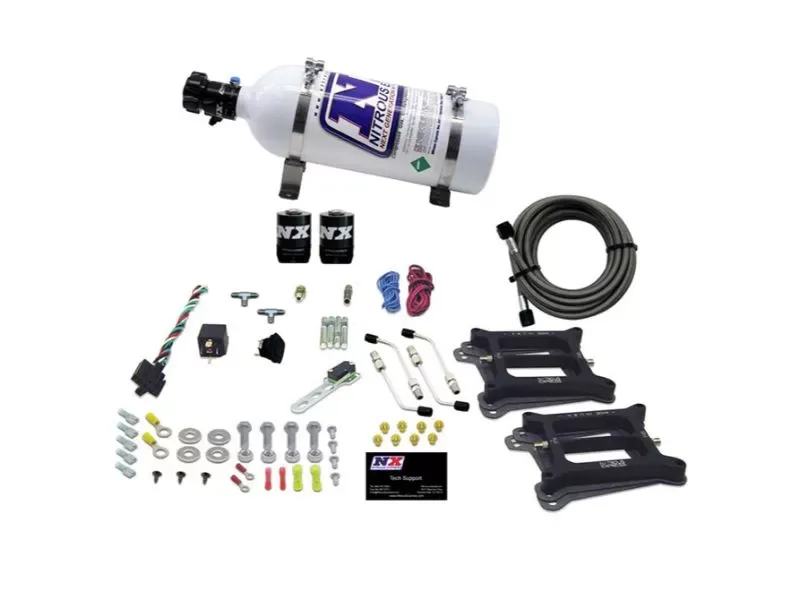 Nitrous Express 50-300HP Dual 4150 Alcohol Nitrous Kit with 5lbs Bottle - 30245-05