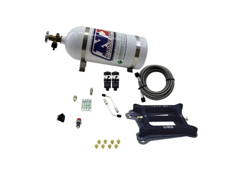 Nitrous Express 50-200HP 4150 Hitman 4-BBL Nitrous Kit with 10lbs Bottle - 40041-10