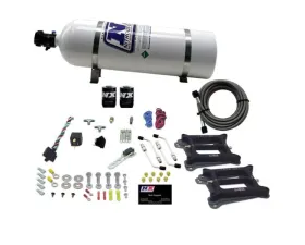 Nitrous Express 4150 Dual Holley Gasoline Nitrous Kit 100-500HP with 15lbs Bottle