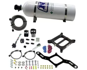 Nitrous Express 4150 RNC Conventional Nitrous Plate Kit with .375in Solenoid with 15lbs Bottle