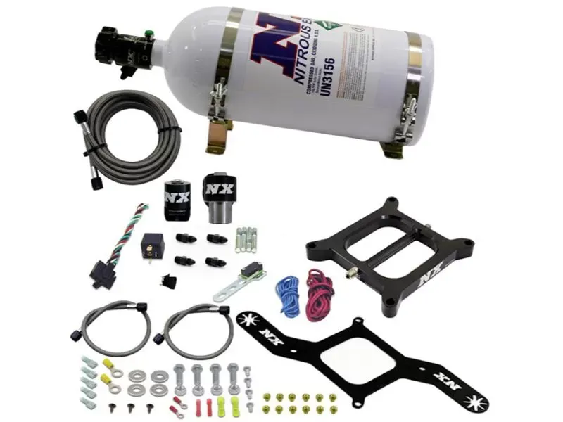 Nitrous Express 4500 RNC Conventional Nitrous Plate Kit with .375in Solenoid with 10lbs Bottle - 55170-10
