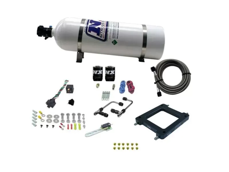Nitrous Express 50-300HP 4500 Alcohol Dominator Gemini Stage 6 Nitrous Kit with 15lbs Bottle - 60075-15