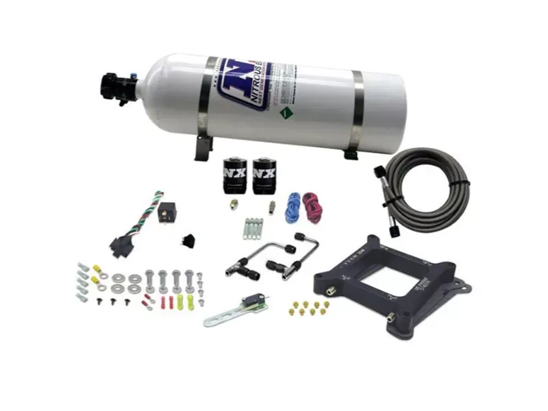 Nitrous Express 100-500HP 4150 Gemini Pro-Power Nitrous Kit with 15lbs Bottle - 60540-15