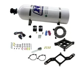 Nitrous Express 100-500HP 4150 Single Entry Crossbar Nitrous Plate Kit Pro-Power with 15lb Bottle