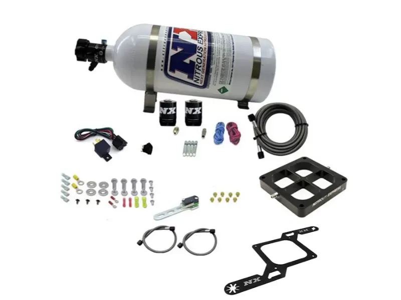 Nitrous Express 100-500HP 4500 Single Entry Billet Crossbar Pro-Power Nitrous Kit with 10lbs Bottle - 63570-10
