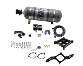 Nitrous Express 250-750HP 4150 Single Entry Crossbar RNC Nitrous Plate Kit with 12lbs Bottle