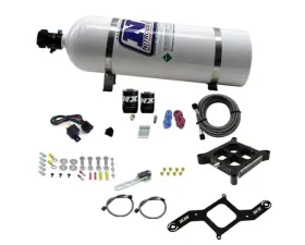 Nitrous Express 250-750HP 4150 Single Entry Crossbar RNC Nitrous Plate Kit with 15lbs Bottle