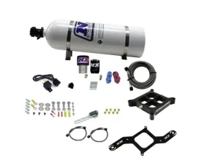 Nitrous Express 250-650HP Single Entry Crossbar RNC .178 4150 Flange Nitrous Kit with 15lbs Bottle