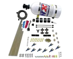 Nitrous Express 200-500HP EFI Jets 8 Cylinder Piranha Direct Port 4 Solenoids Nitrous Kit with 10lbs Bottle