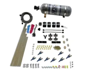 Nitrous Express 200-500HP EFI Jets 8 Cylinder Piranha Direct Port 4 Solenoids Nitrous Kit with 12lbs Bottle