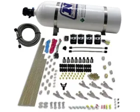 Nitrous Express 200-500Hp 8 Cylinder SSV Direct Port 4 SolenoidsNozzle Nitrous Kit with 15lb Bottle