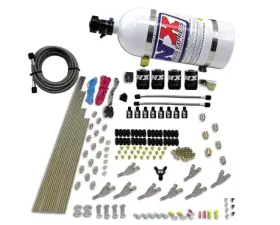 Nitrous Express 200-500HP Gas with Direct Port and 4 Solenoids STD Nozzle Nitrous Kit with 10lbs Bottle
