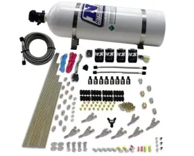 Nitrous Express 200-500HP Gas with Direct Port and 4 Solenoids STD Nozzle Nitrous Kit with 12lbs Bottle