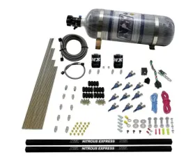 Nitrous Express 250-500HP 10 Cylinder Piranha Nozzle Direct Port Nitrous Kit with 12lbs Bottle