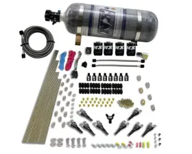 Nitrous Express 200-600HP 8 Cylinder Shark Direct Port 4 Solenoids Nitrous Kit with 12lbs Composite Bottle