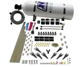Nitrous Express 200-600HP 8 Cylinder Shark Direct Port 4 Solenoids Nitrous Kit with 15lbs Bottle