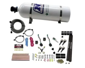 Nitrous Express 100-300HP x 2 4 CylinderSX2 Nozzle Nitrous Kit with 15lbs Bottle