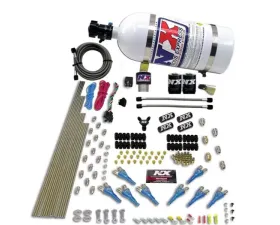 Nitrous Express 200-600HP Pro-Shark Gas 2 Fuel 1 Supershark Solenoid Nitrous Kit with 10lbs Bottle